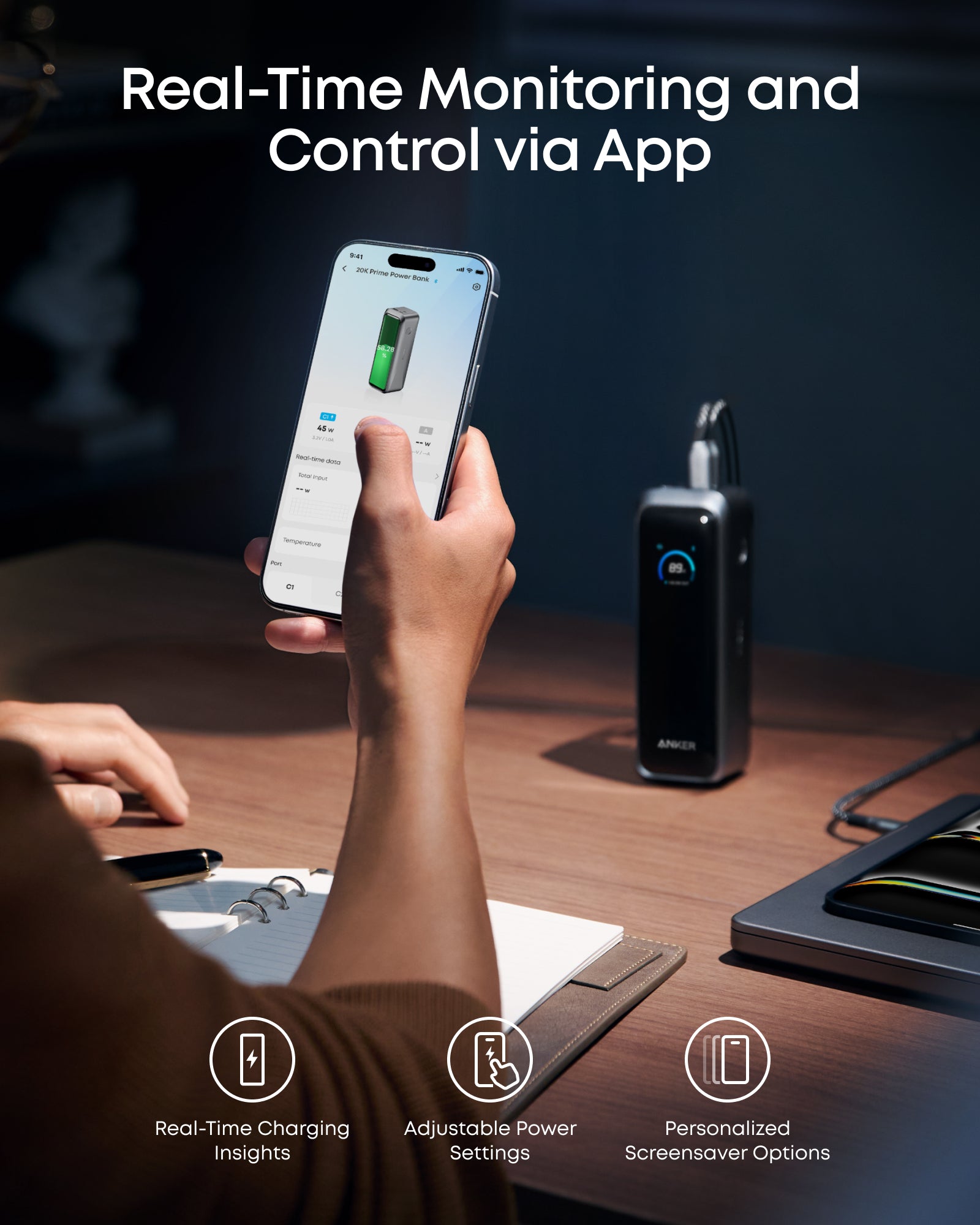 Anker Prime power bank with app monitoring and controls