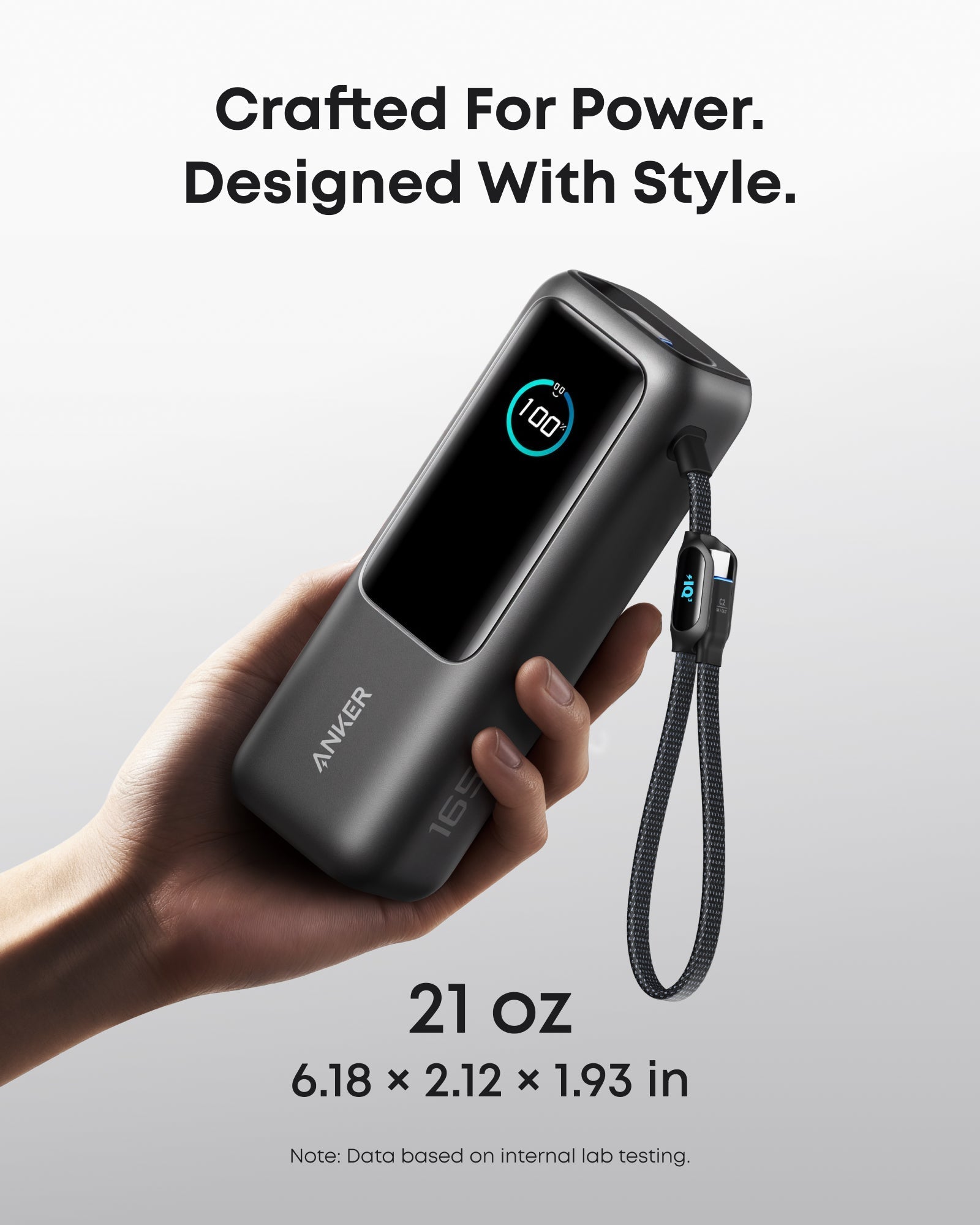 Anker Laptop Power Bank (25K, 165W, Built-In and Retractable Cables) and Anker USB-C to USB-C Cable (6 ft, 240W, Upcycled-Braided)