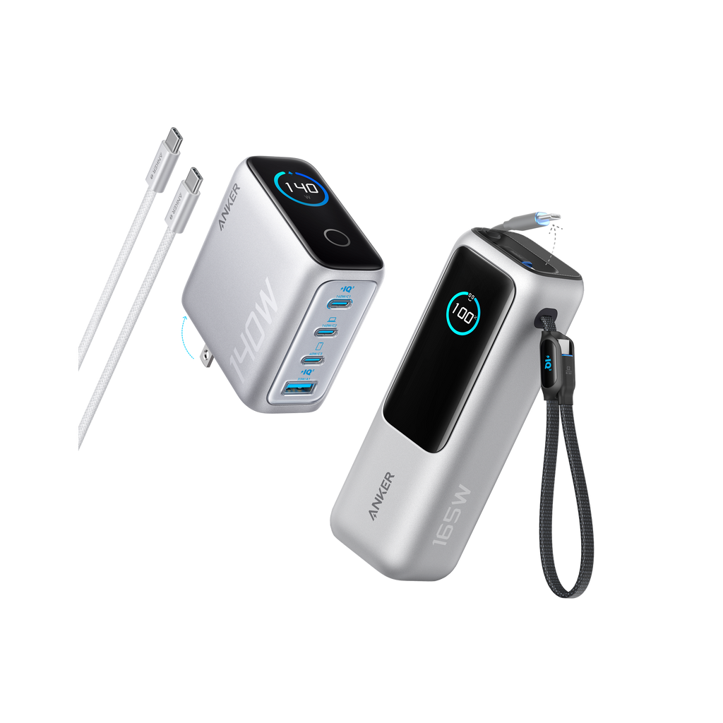Laptop Power Bank (25K, 165W, Built-In and Retractable Cables)